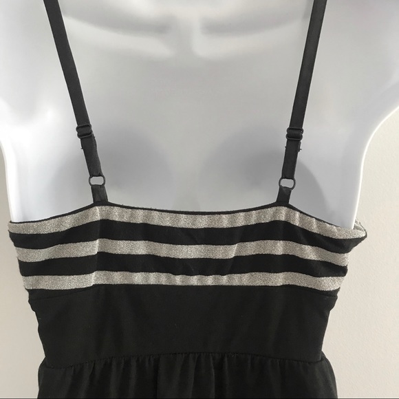Guess Chic Silver Stripes & Black Pleaded Dress - Picture 11 of 15